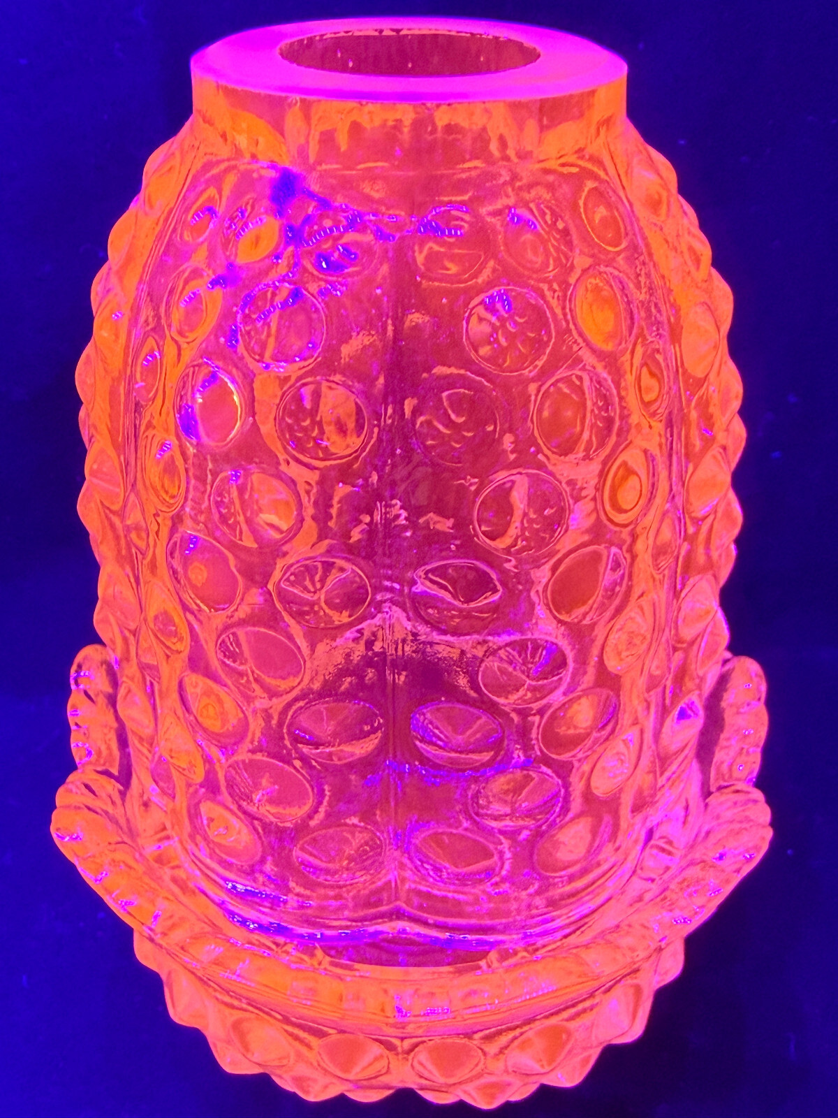 2PC Green Vaseline glass Fairy lamp candle tea light holder uranium Hobnail glow