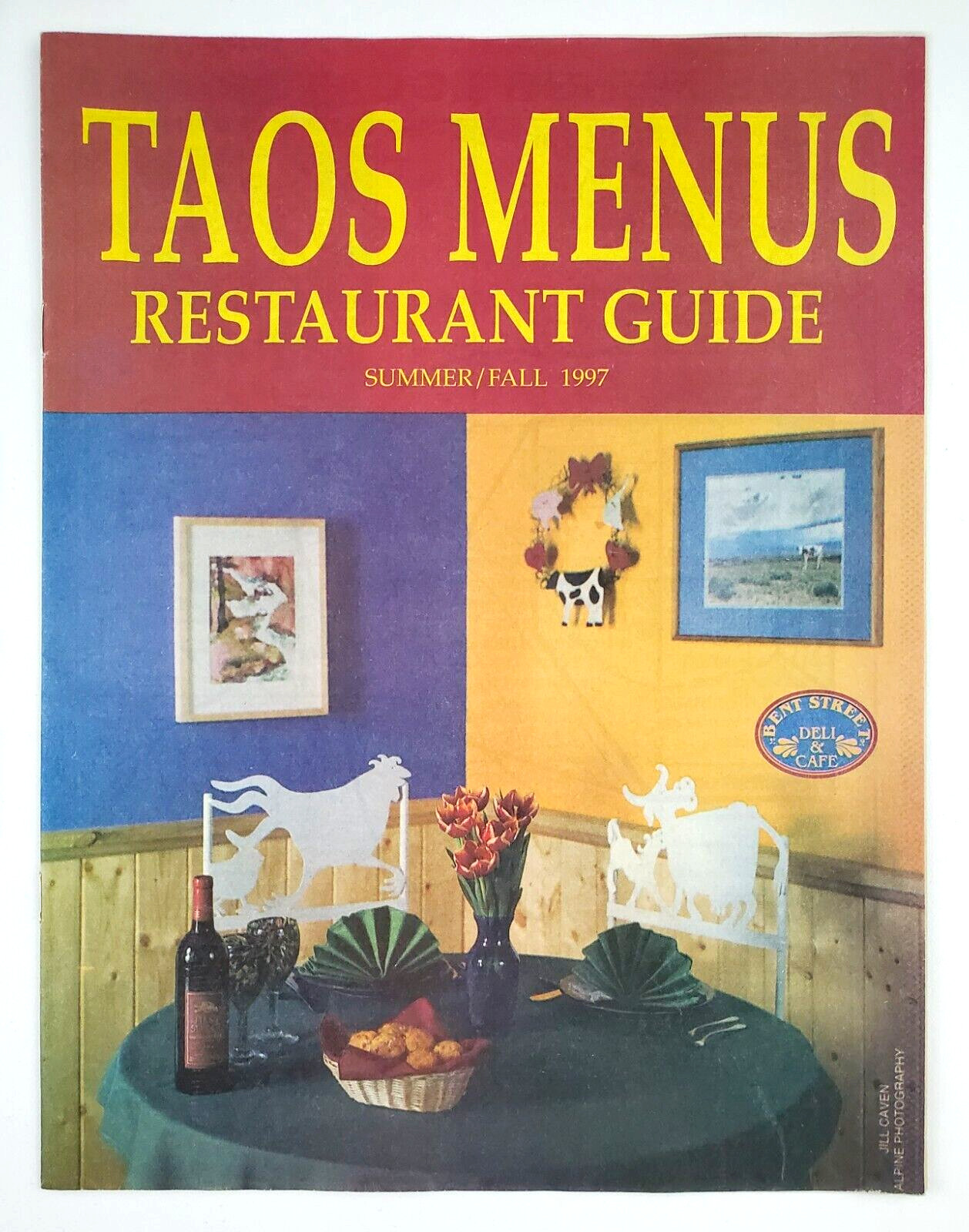 1997 Taos New Mexico NM Menus Restaurant Guide Vintage Tourist Travel Booklet