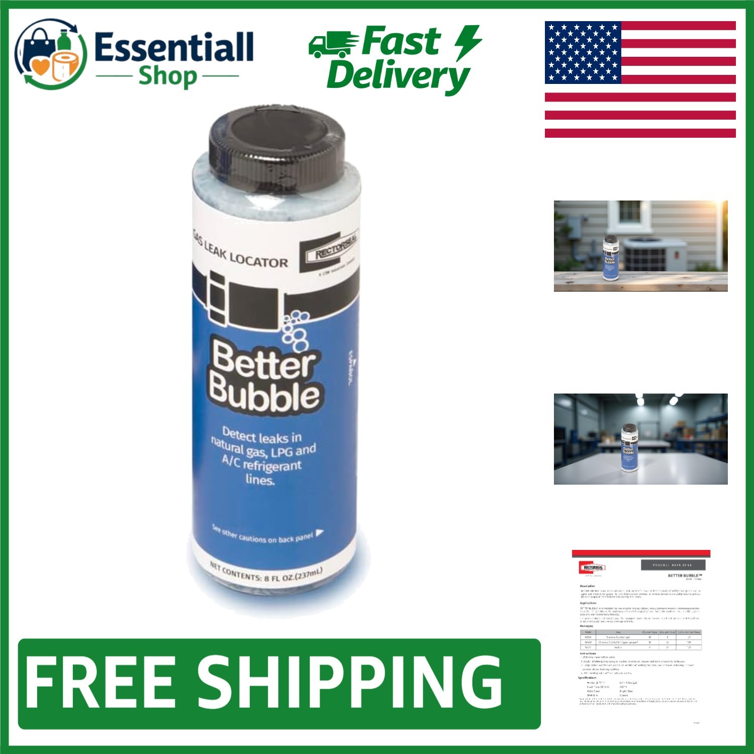 Biodegradable Leak Detector – 8 oz. for Fast Identification of Gas Leaks