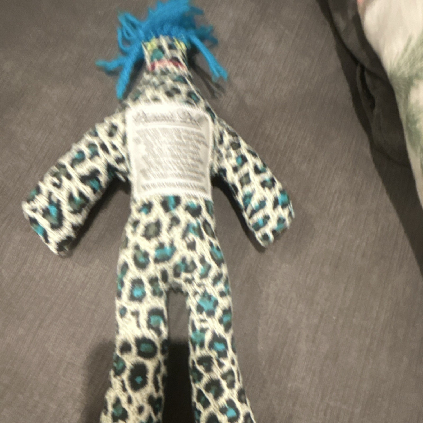 Dammit Doll Leopard Print Stress Relief Plush Toy Stress Relief Doll Blue