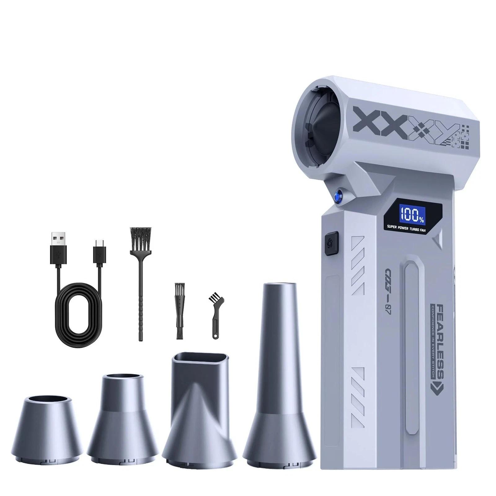 Air Duster Rechargeable, 120000RPM Compressed Air Duster with LED Lighting