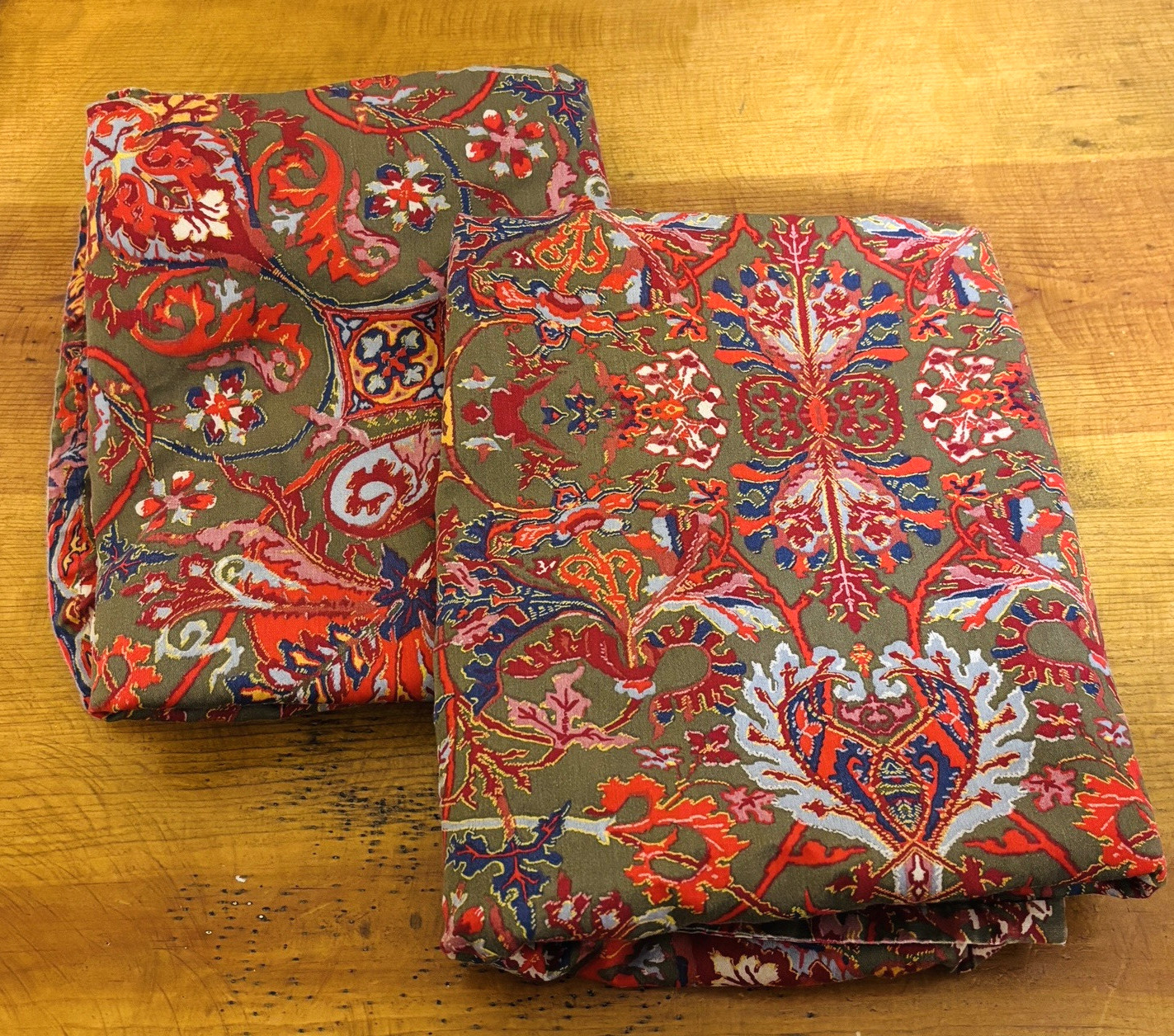 Ralph Lauren GALAHAD Red Brown Paisley KING  Comforter & 2 King Shams AS IS