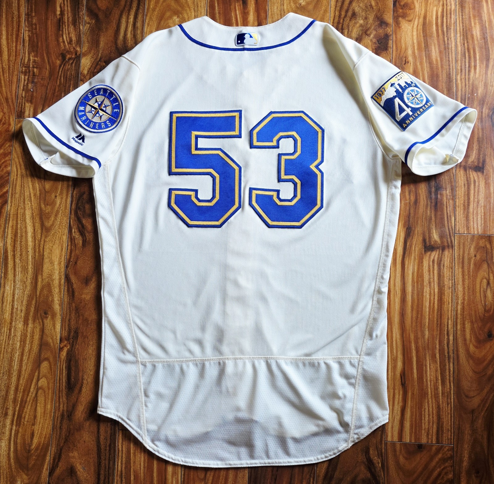 Game Used Seattle Mariners 2017  Sunday Cream Jersey # " 53 "