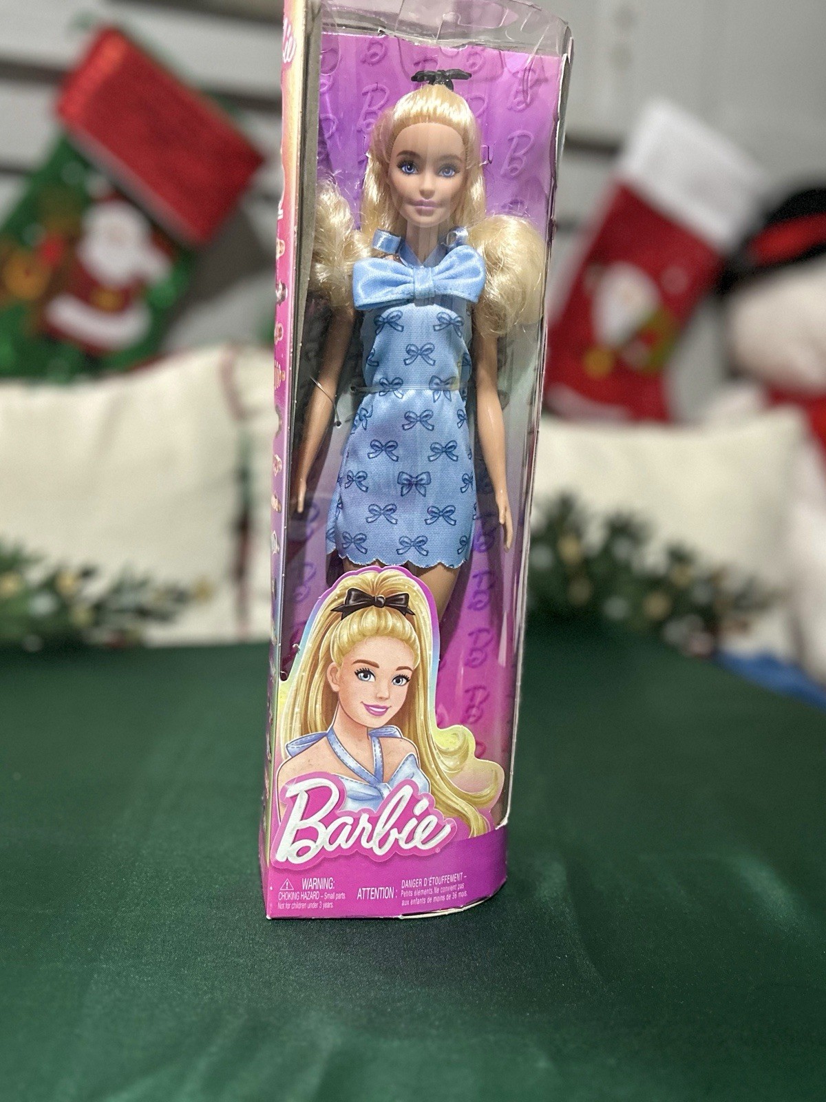 Mattel - Barbie Fashionistas Doll #237 in Blue Bow Halter Dress, Blonde Ponytail