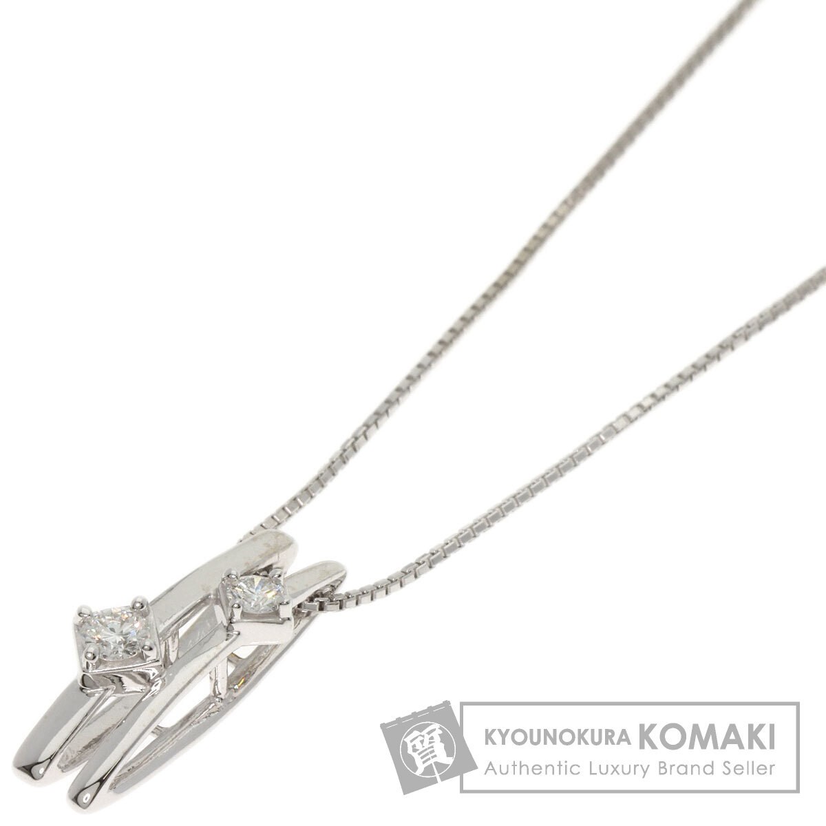 TASAKI Diamond Necklace K18 White Gold Ladies Used