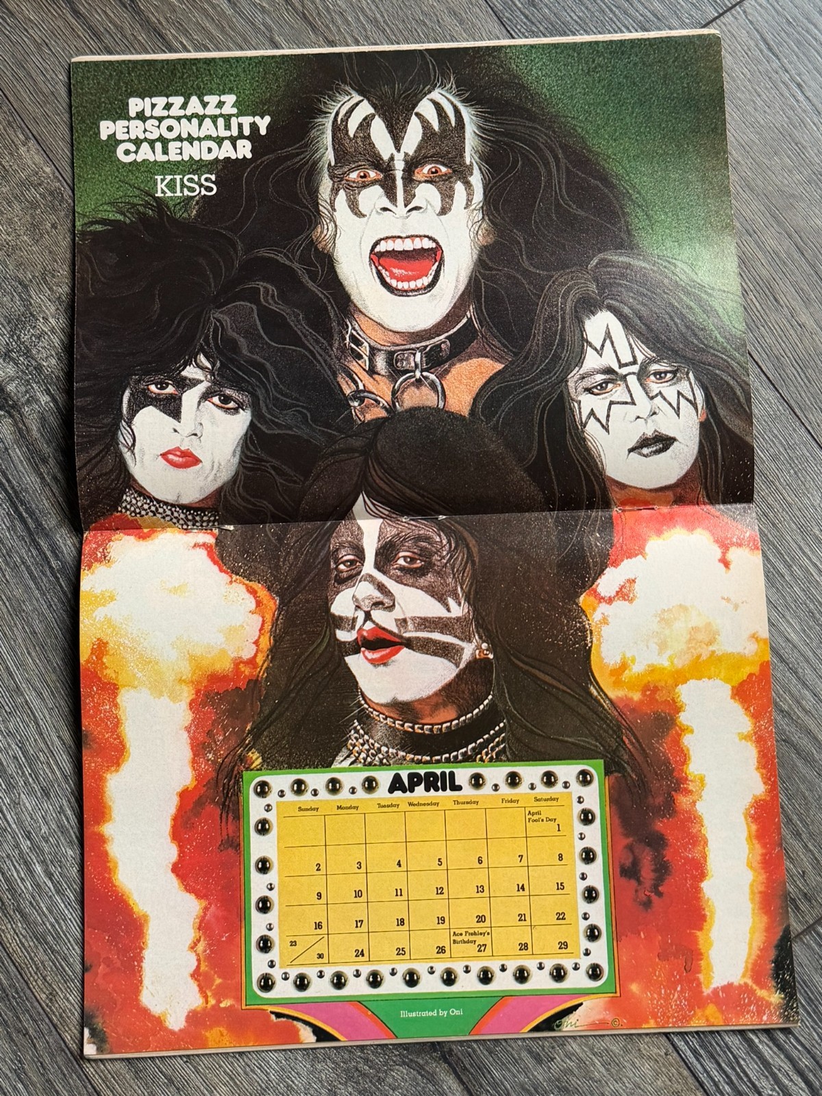 KISS Poster Centerfold 1978 Pizzazz Magazine Vintage Kiss Aucoin Memorabilia