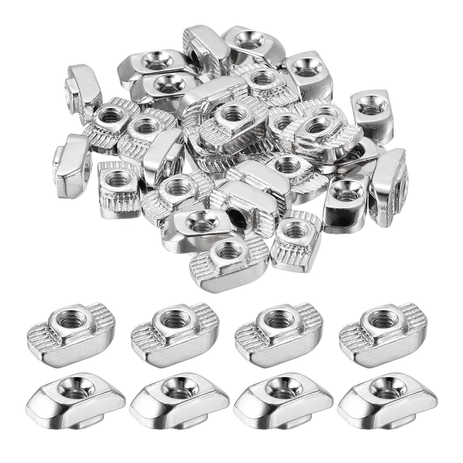 100Pcs M4 T Nuts Sliding T Slot Nut Carbon Steel Nickel Plated 3030 Series