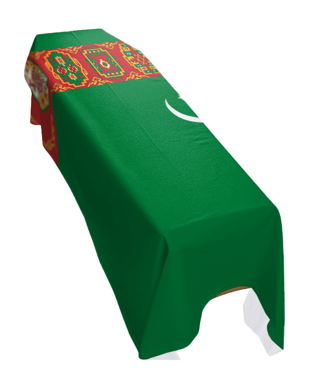 Turkmenistan Coffin Drape Flag - Premium Quality and Made To Order in the UK