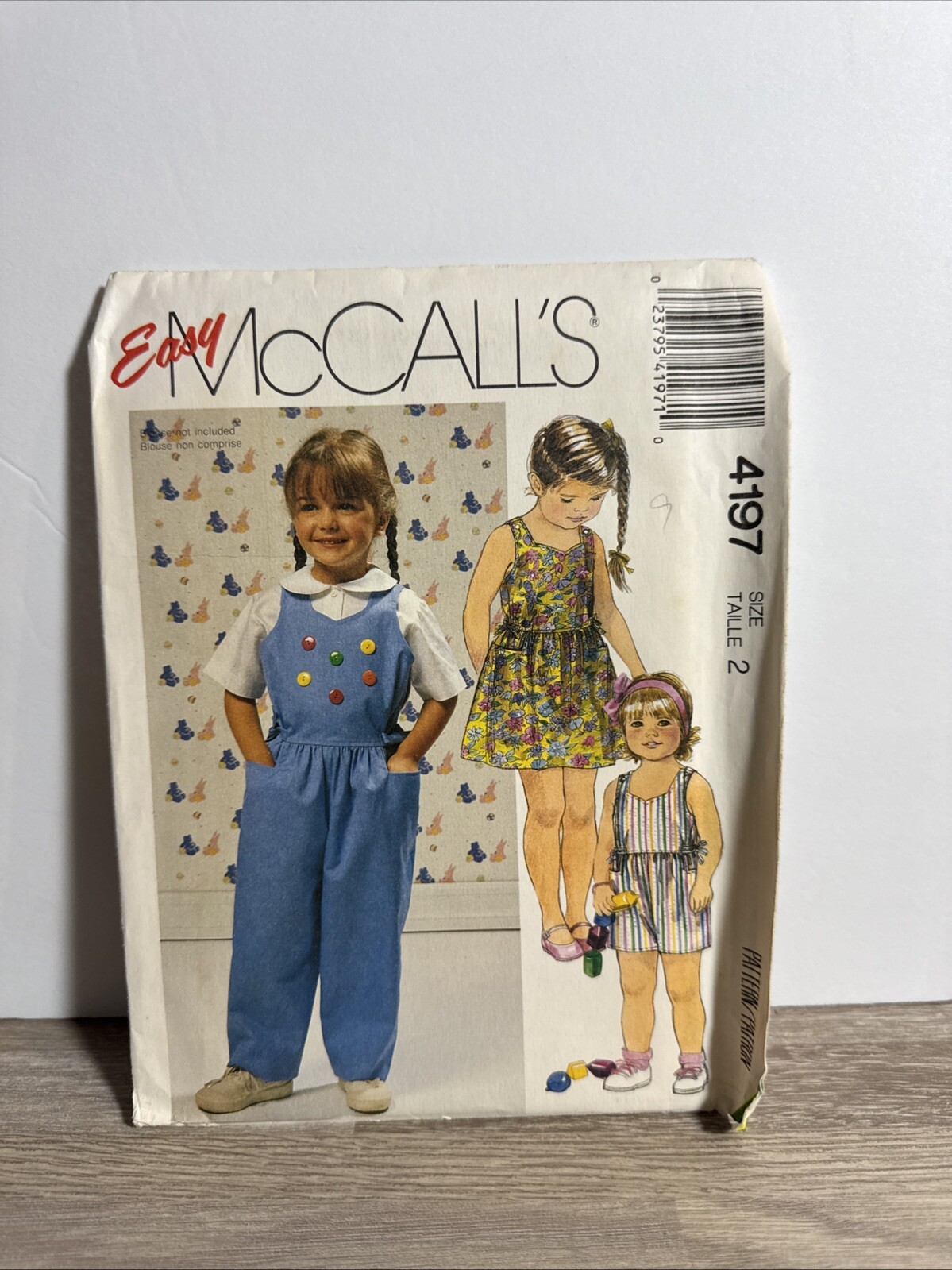 McCalls 4197 Girls Jumper Pants Shorts Dress Pattern 2 *Uncut*