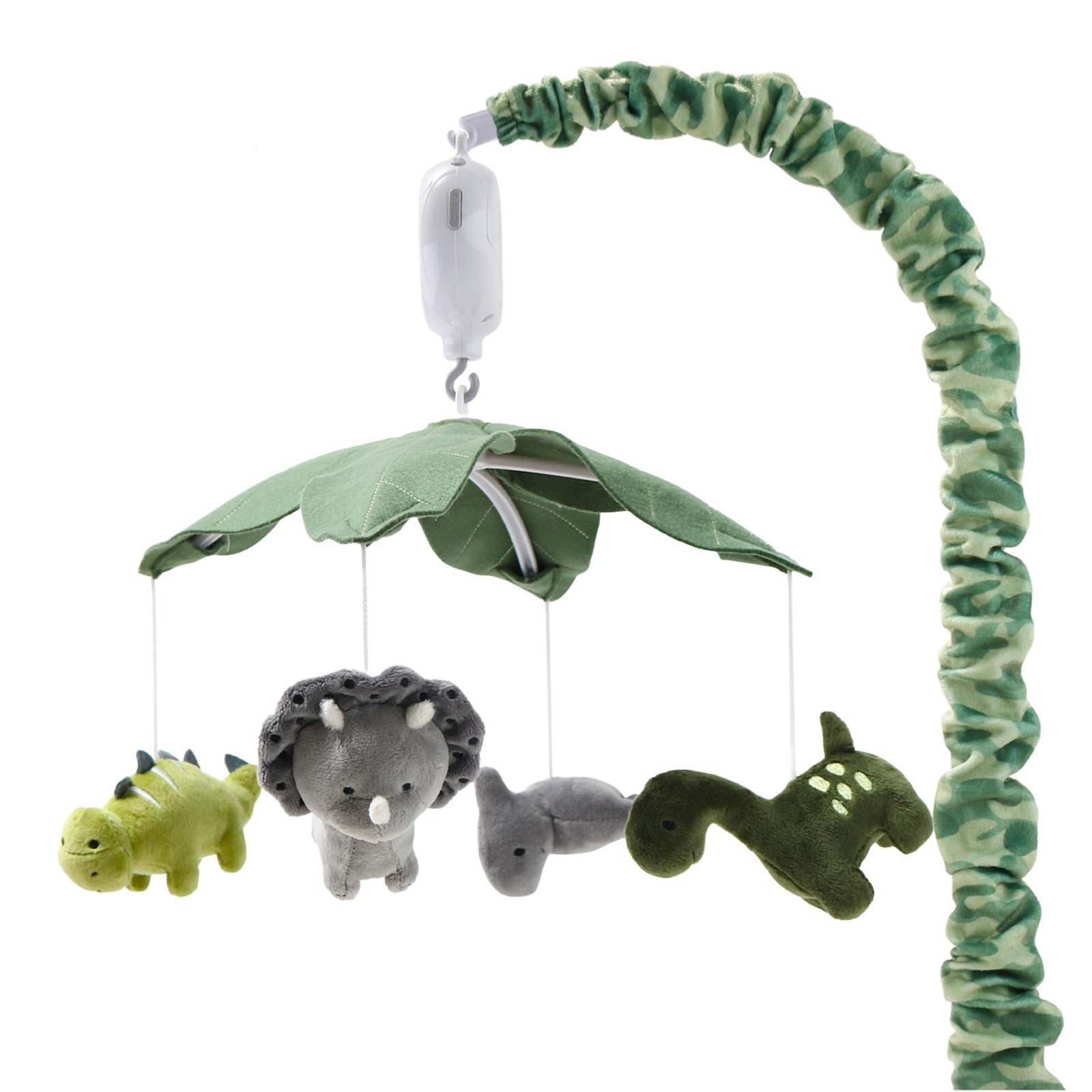 Crib Mobile for Boys or Girls - Grey and Green Camo Musical Baby Crib Mobile ...