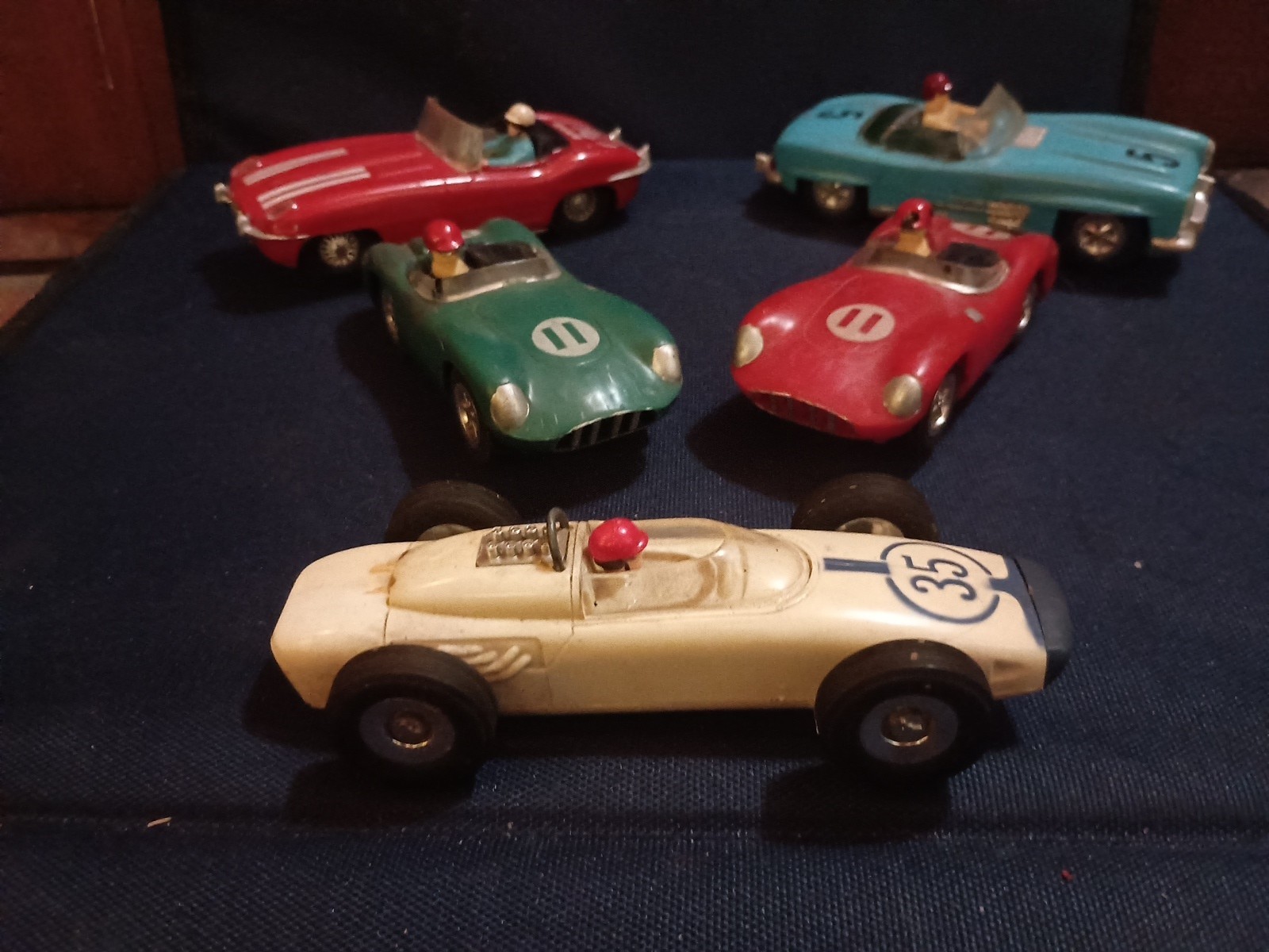 Vintage Marx Slot Cars 75 5 11 11 35 Lot Of 5 UNTESTED