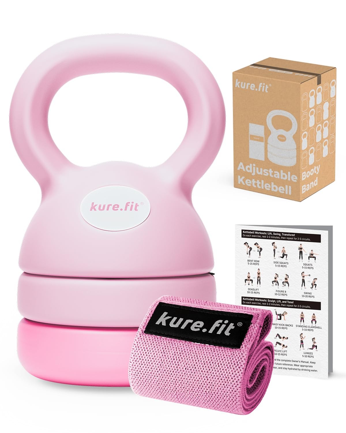 kure.fit Adjustable Kettlebell Weights Set 5-12 lbs for Home Gym Workout