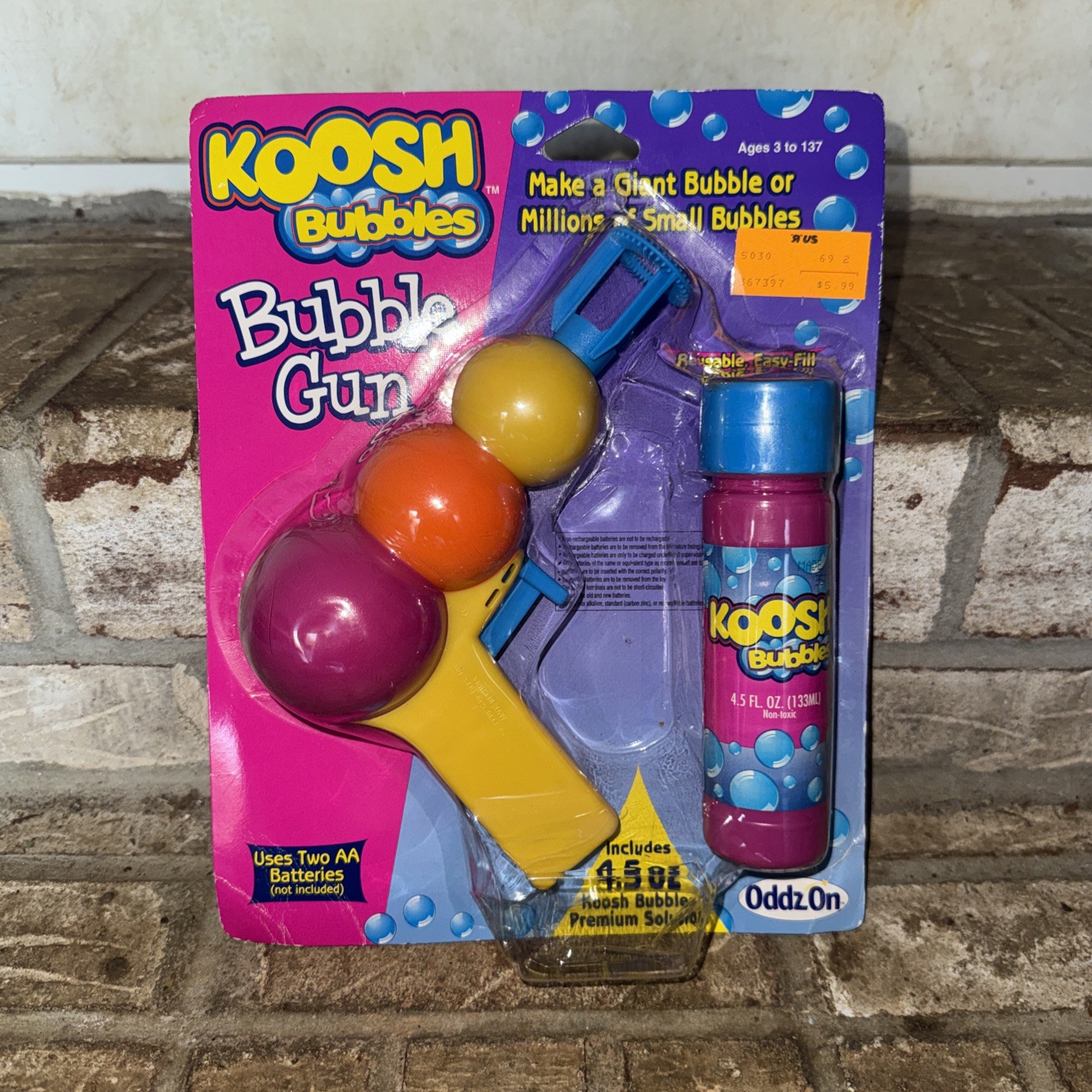 Vintage Unopened Large Koosh Bubble Gun w/ bubbles