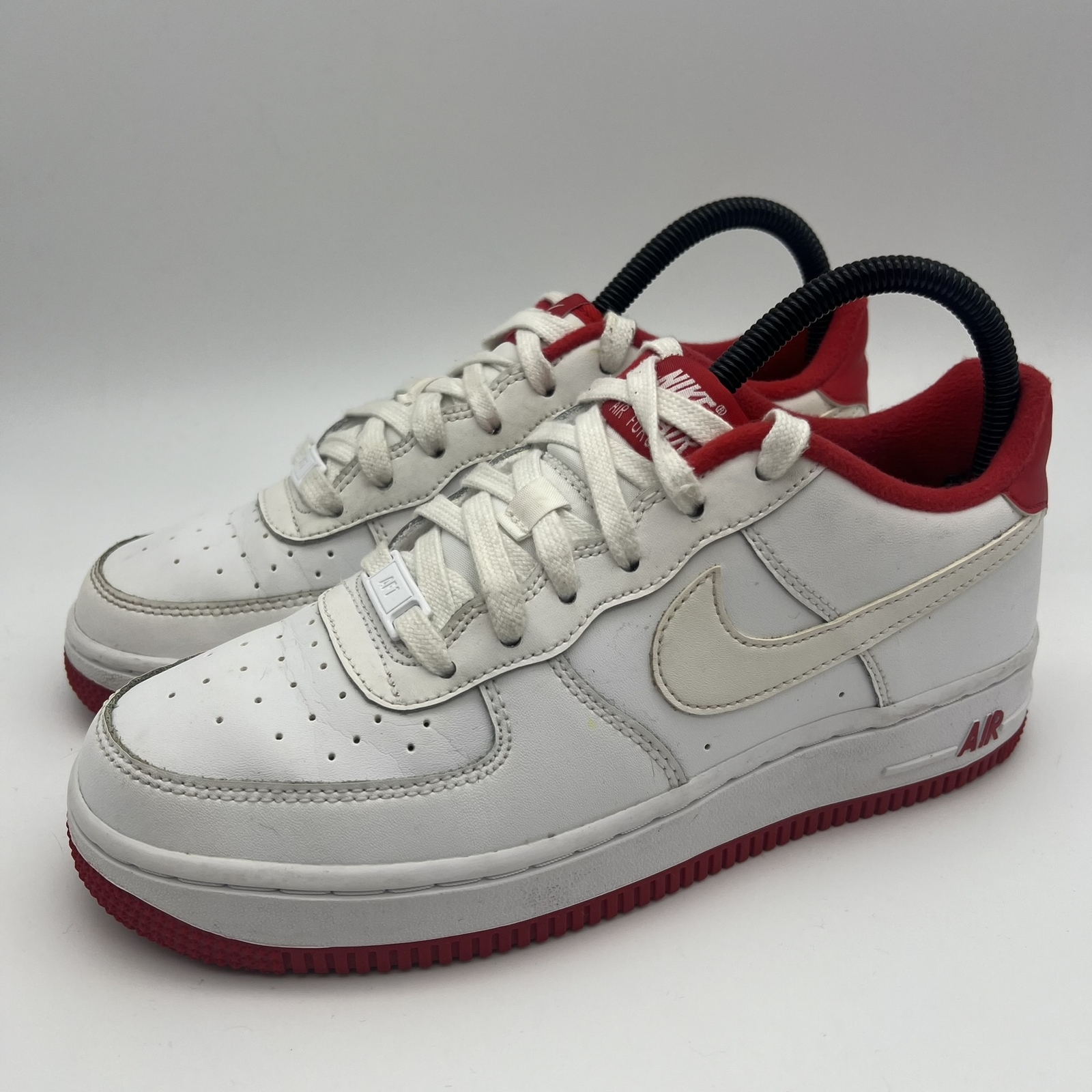 Nike Shoes Youth Size 5.5Y Air Force 1 GS White University Red Low Top Sneakers