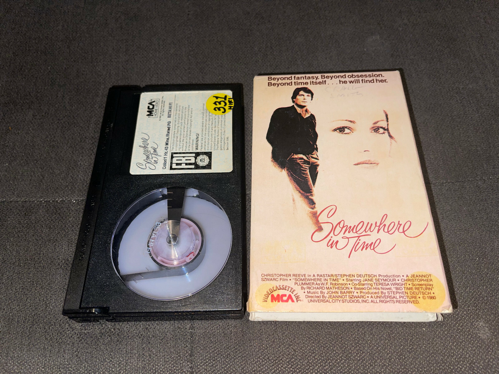* Christopher Reeve Betamax  Somewhere In Time. NOT VHS. PLAYS