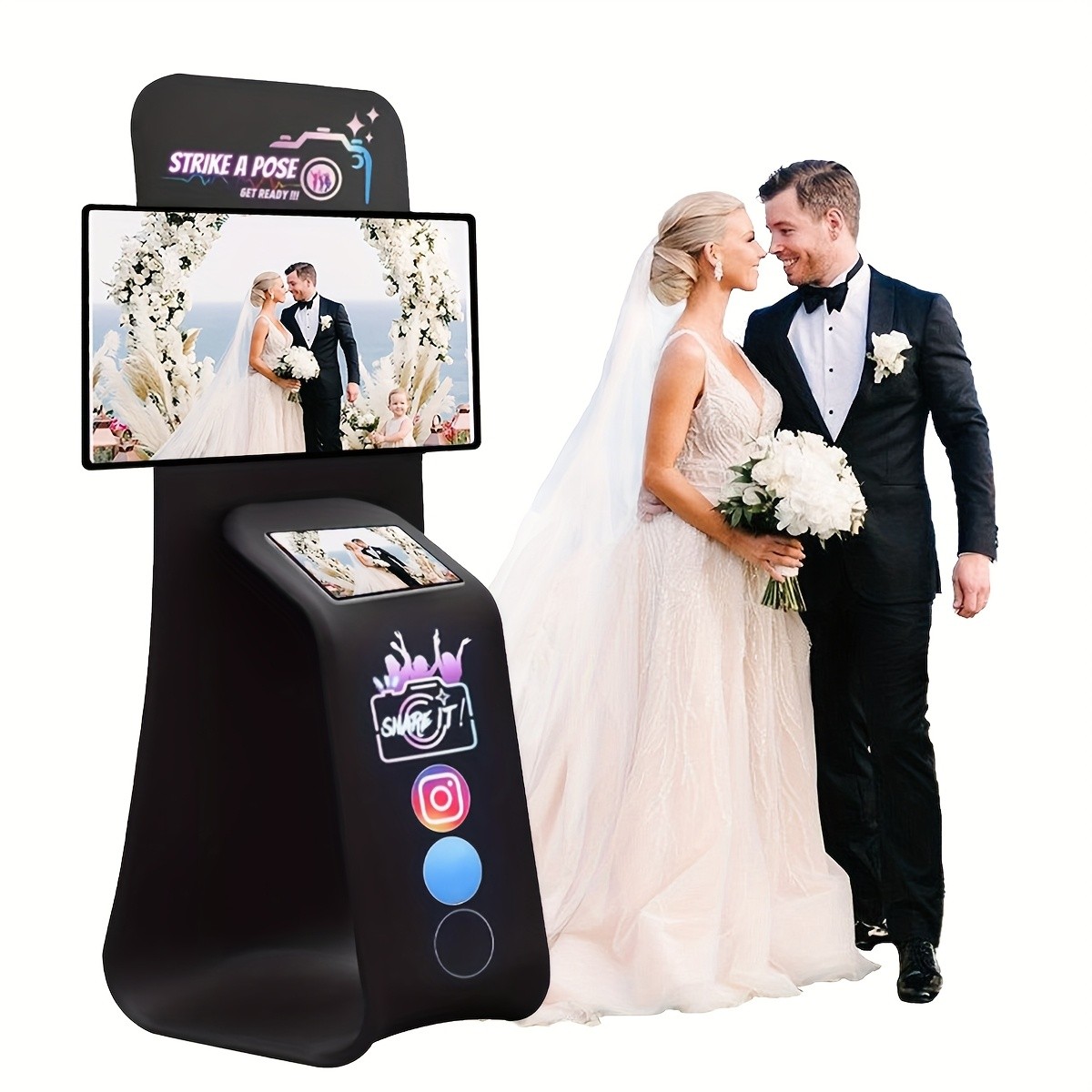 Wedding Party Interactive Recording & Sharing Camera Photo Booth TV Floor Stand