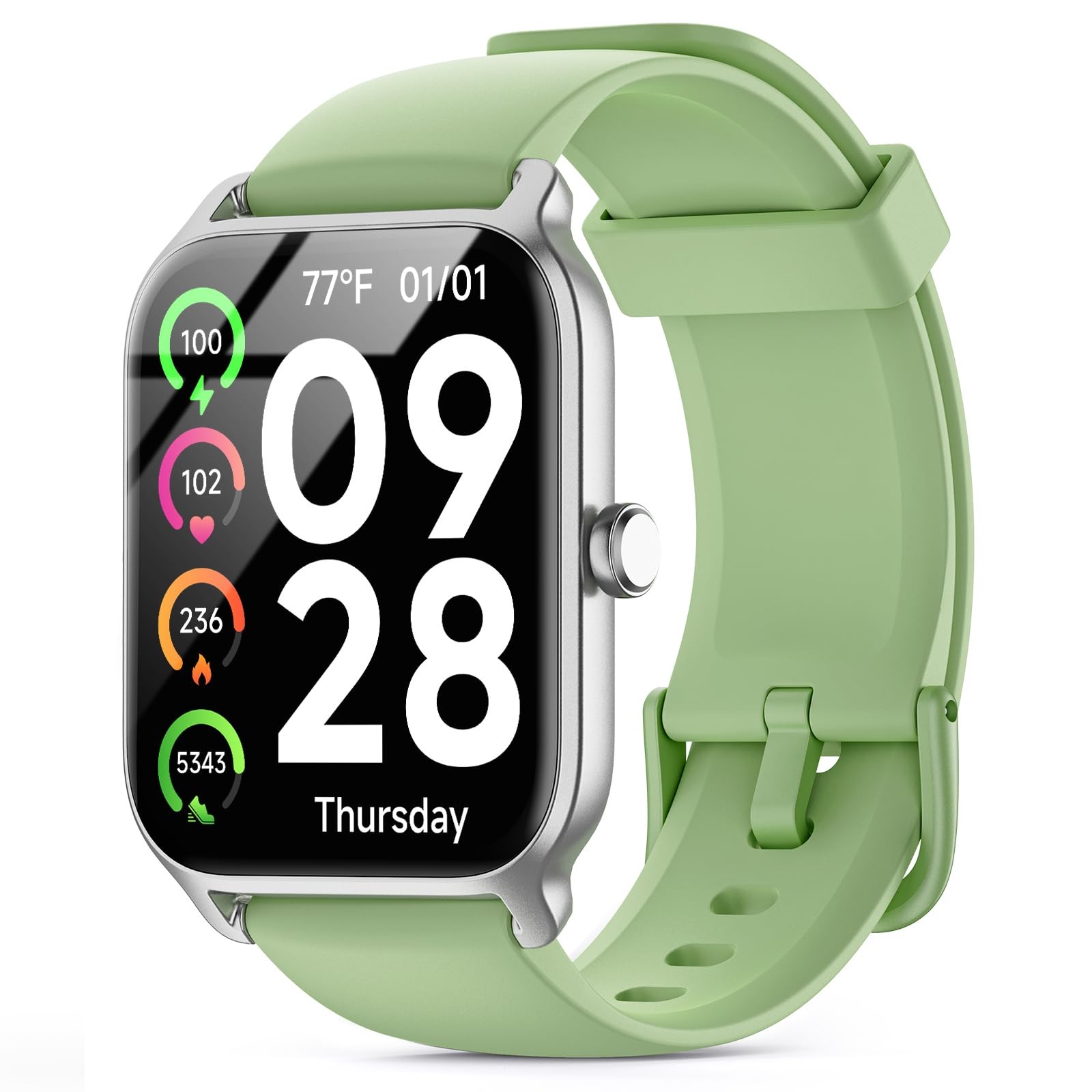 Smart Watches for Women Men, 2026 Smartwatch 1.85''Alexa Fitness 1.85, Green 