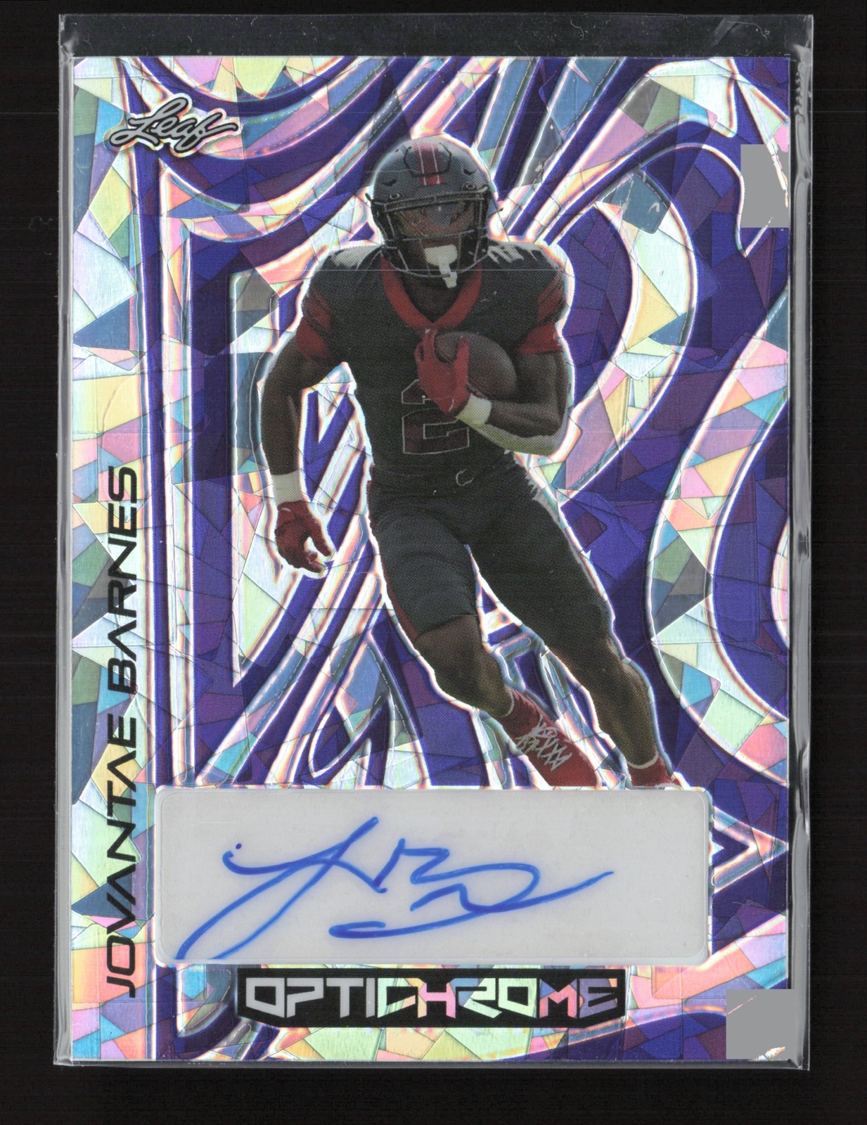2023 Leaf Eclectic Jovantae Barnes Optichrome Auto Crystal Purple /3 #OA-JB1