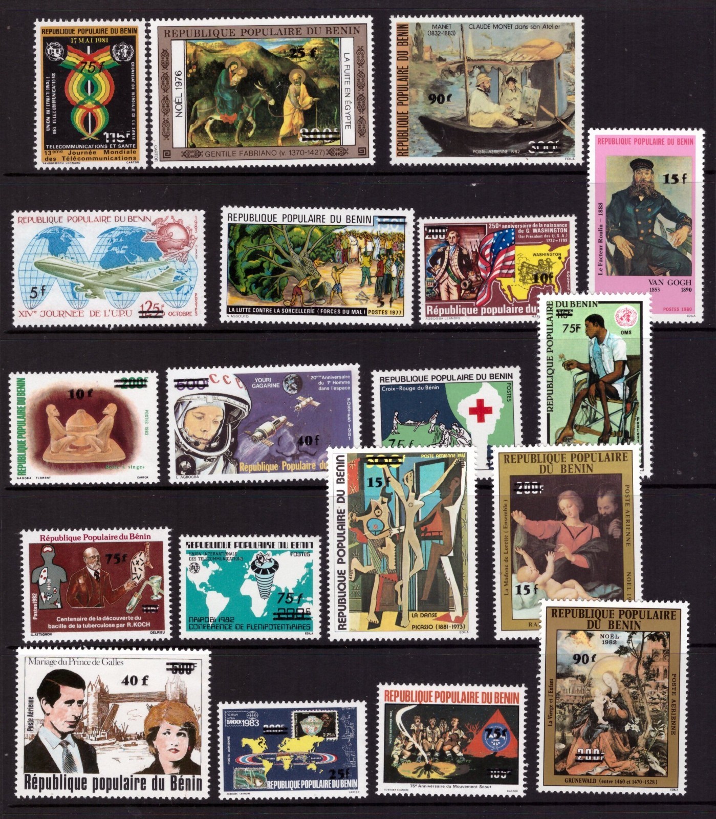 Benin 1984 Various Stamps Surcharged  set MNH mint stamps rare