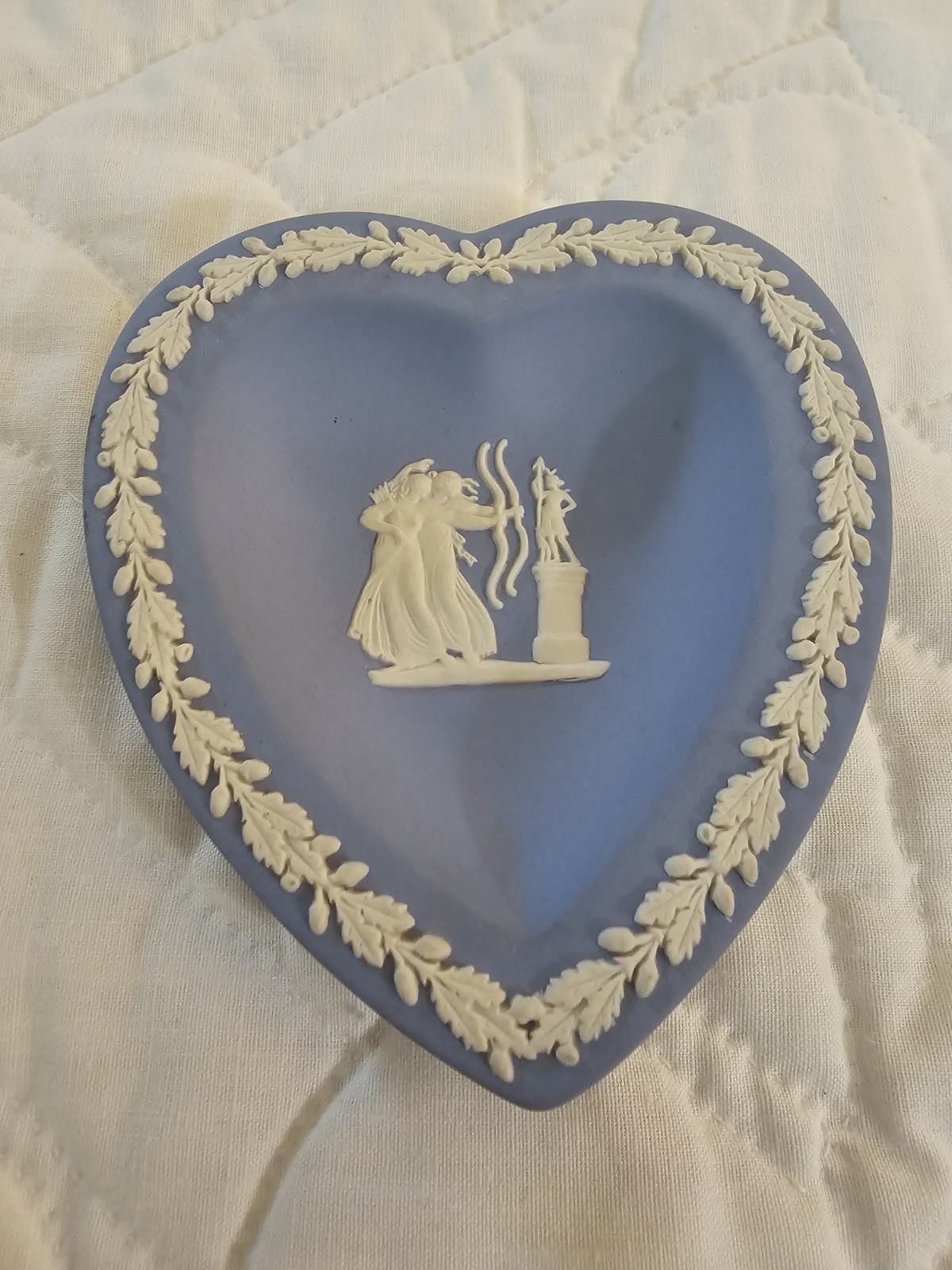 1956 Wedgwood Jasperware Blue Heart  Shaped Trinket Dish Made in England