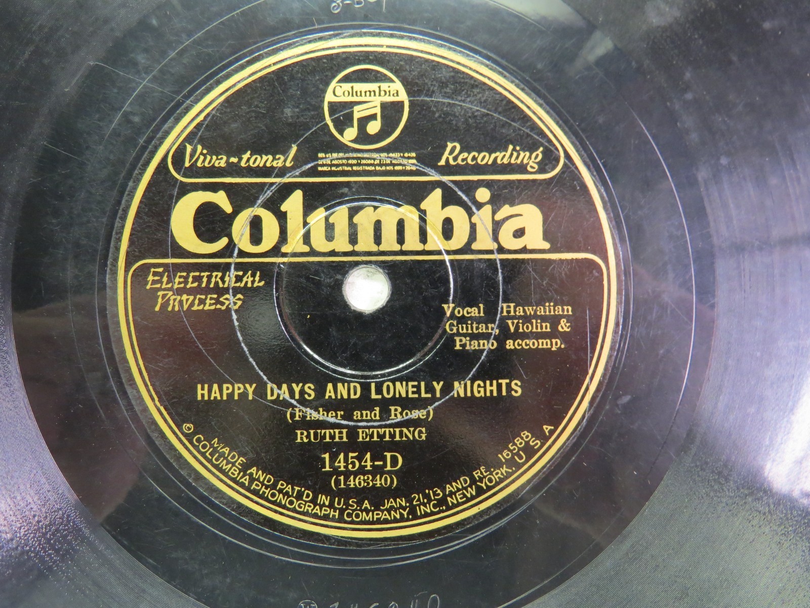 Ruth Etting - COLUMBIA 1454-D - Happy Days and Lonely Nights