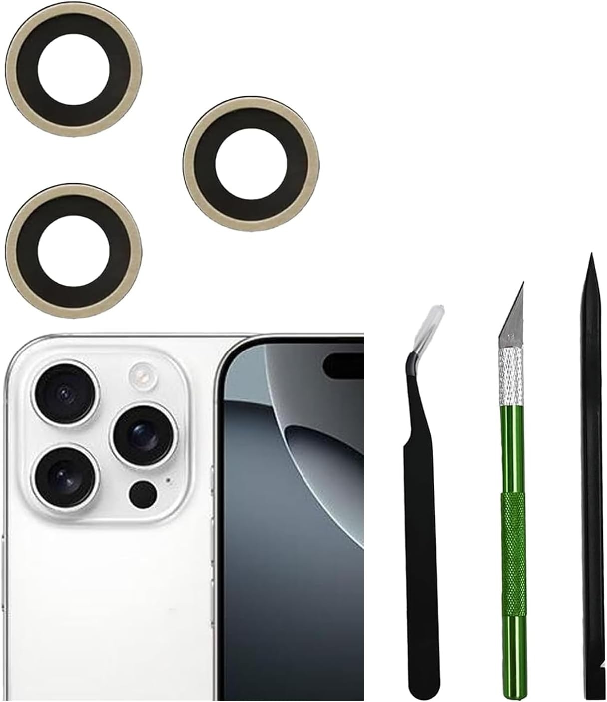 2pcs Set 16 Pro Pro Max Back Camera Lens Glass Replacement for iPhone 16 Pro 16