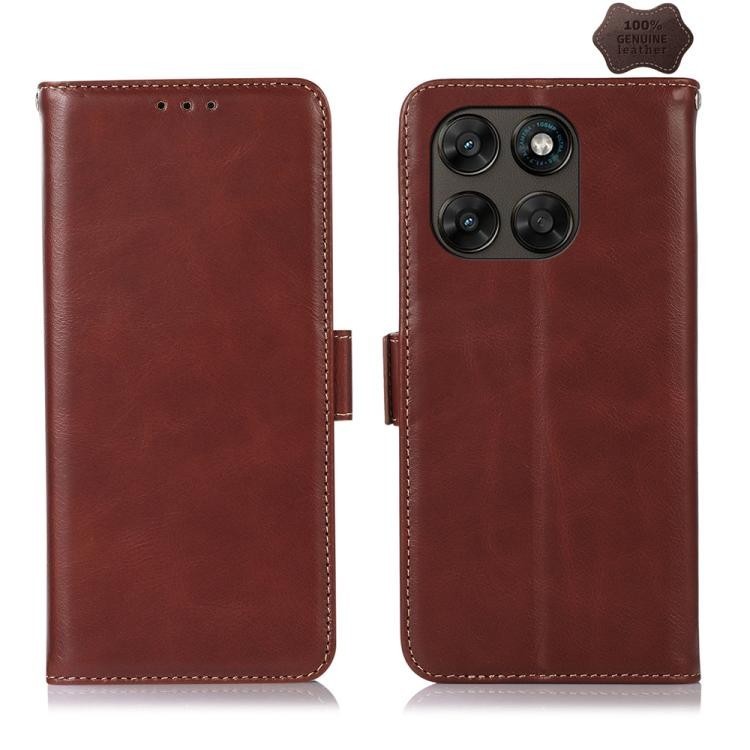 Genuine Leather RFID Phone Case for Motorola Moto G77 5G G67 5G