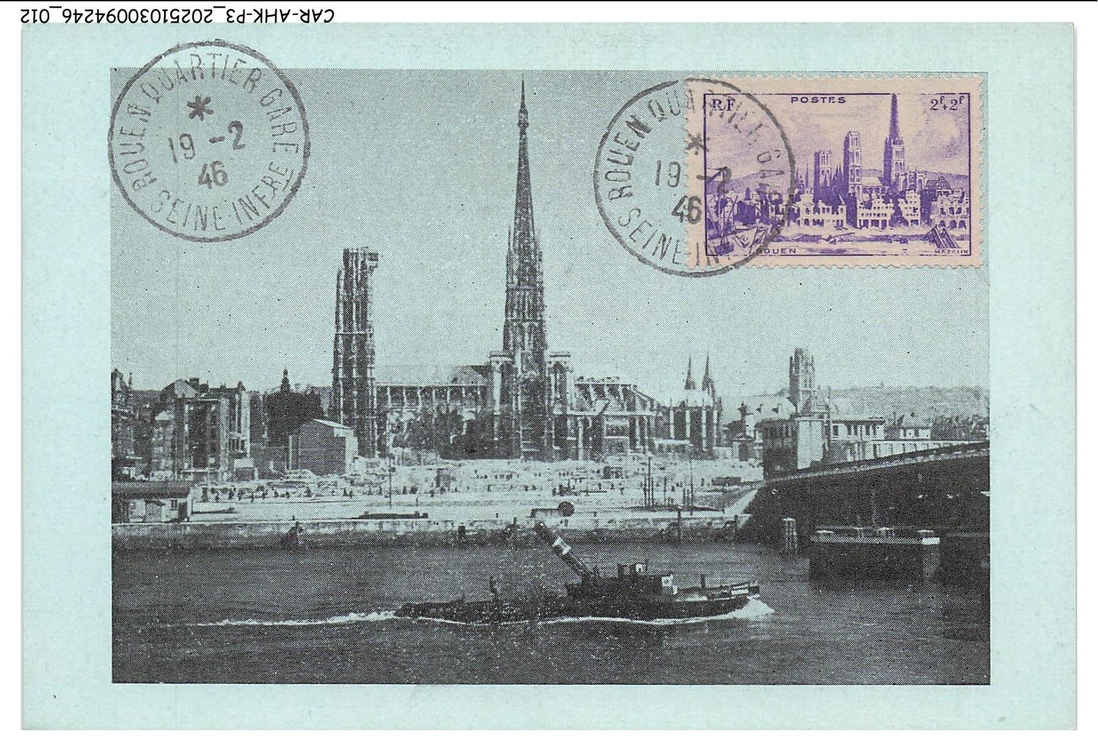 CAR-AHKP3-0171-MAXIMUM CARDS - ROUEN - Notre-Dame Cathedral - 1946