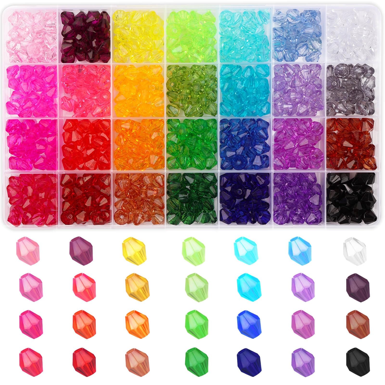 Paxcoo 560Pcs Crystal Beads for Jewelry Making, 10 mm, multiple colors 