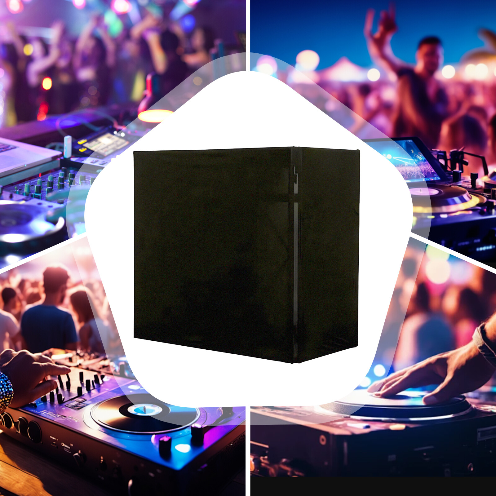 DJ Stand Decorative Black DJ Display Stand Scrim DJ Facade Event Booth Cover US