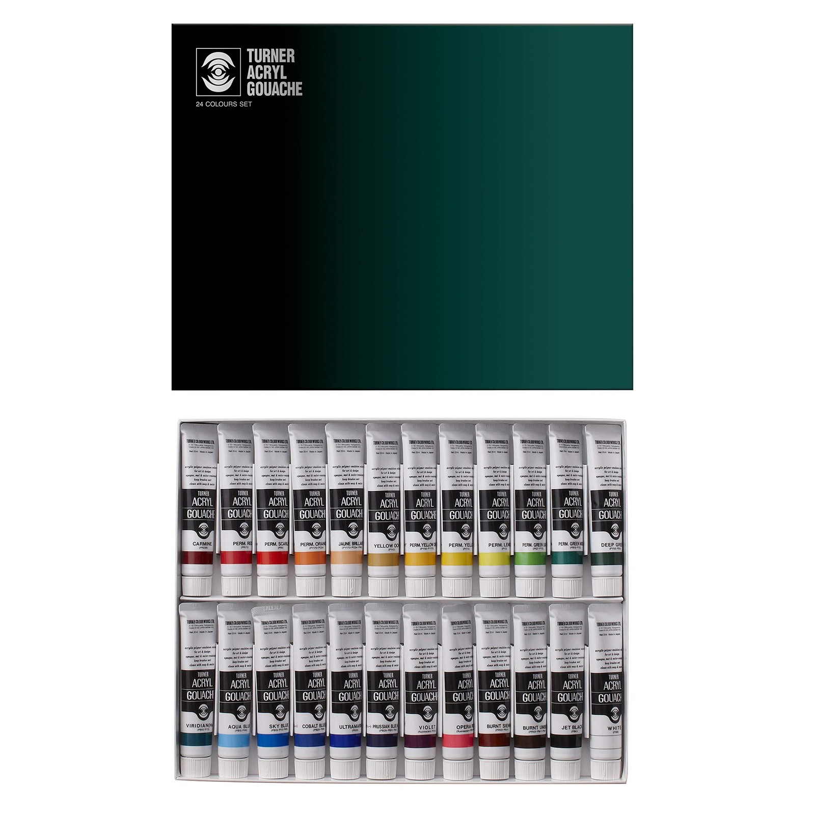 Turner Acrylic Paint Set: 24 Vibrant, Super-Concentrated Acryl Gouache 20ml Tube