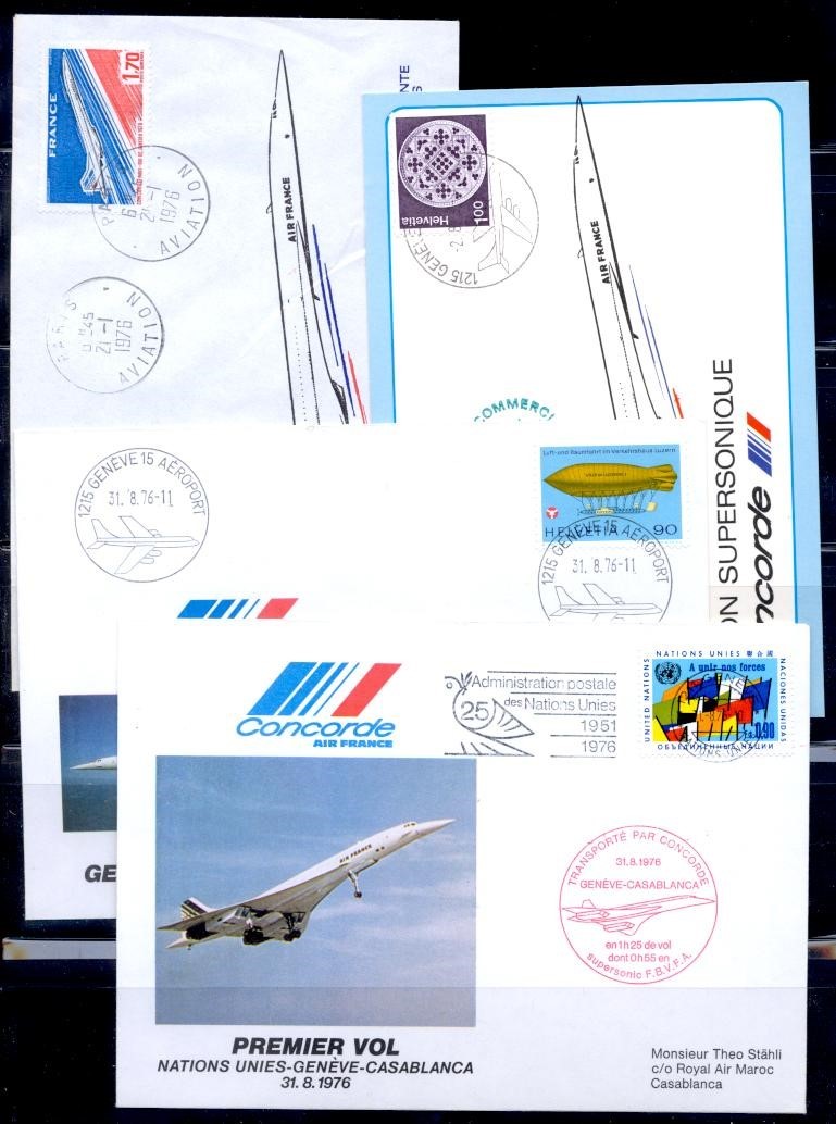 EUROPE/UN SEL OF 9 DIFF CONCORD 1976 COVERS