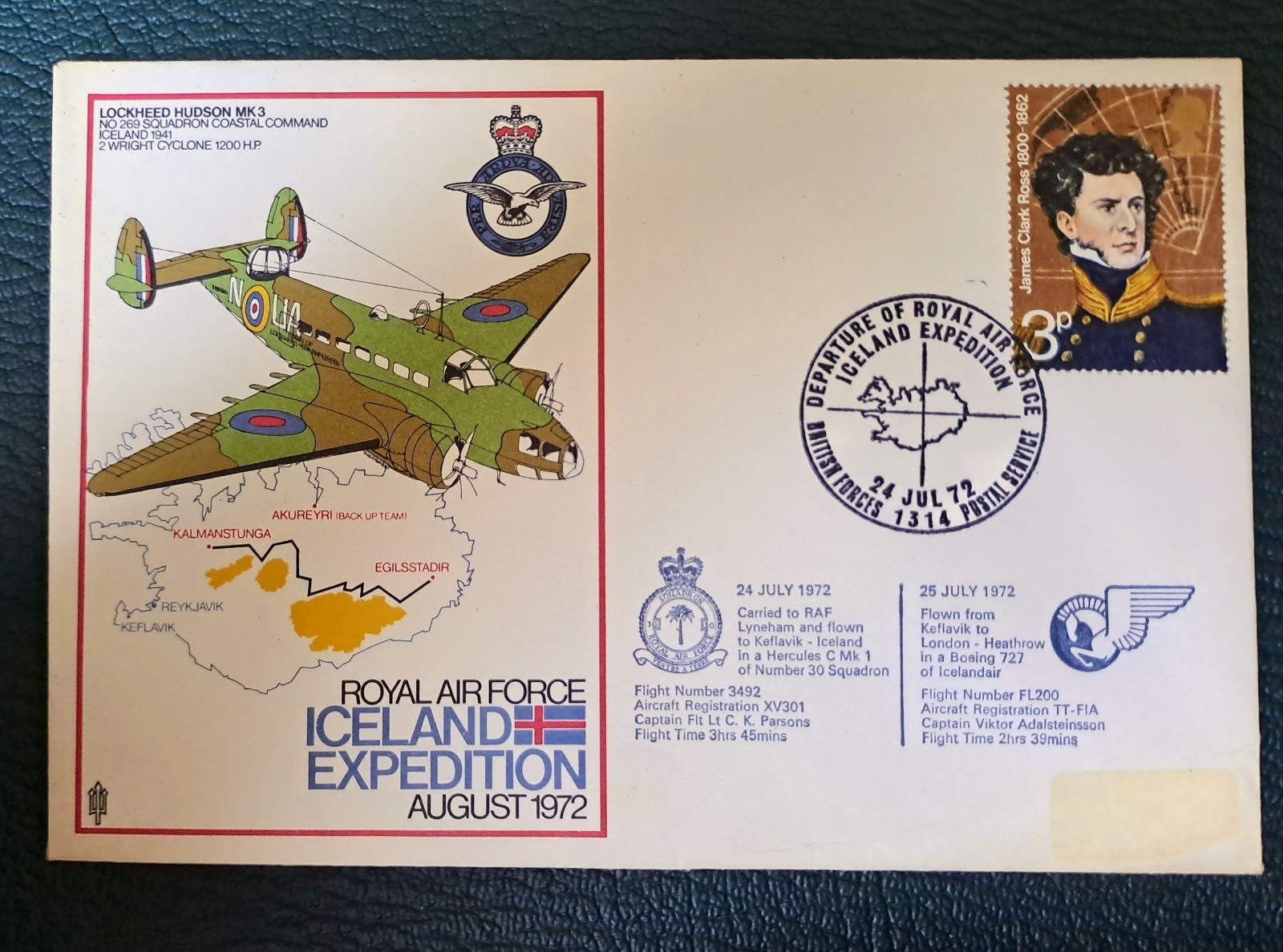 GB Stamps RAF Icland Expedition 1972 Cover