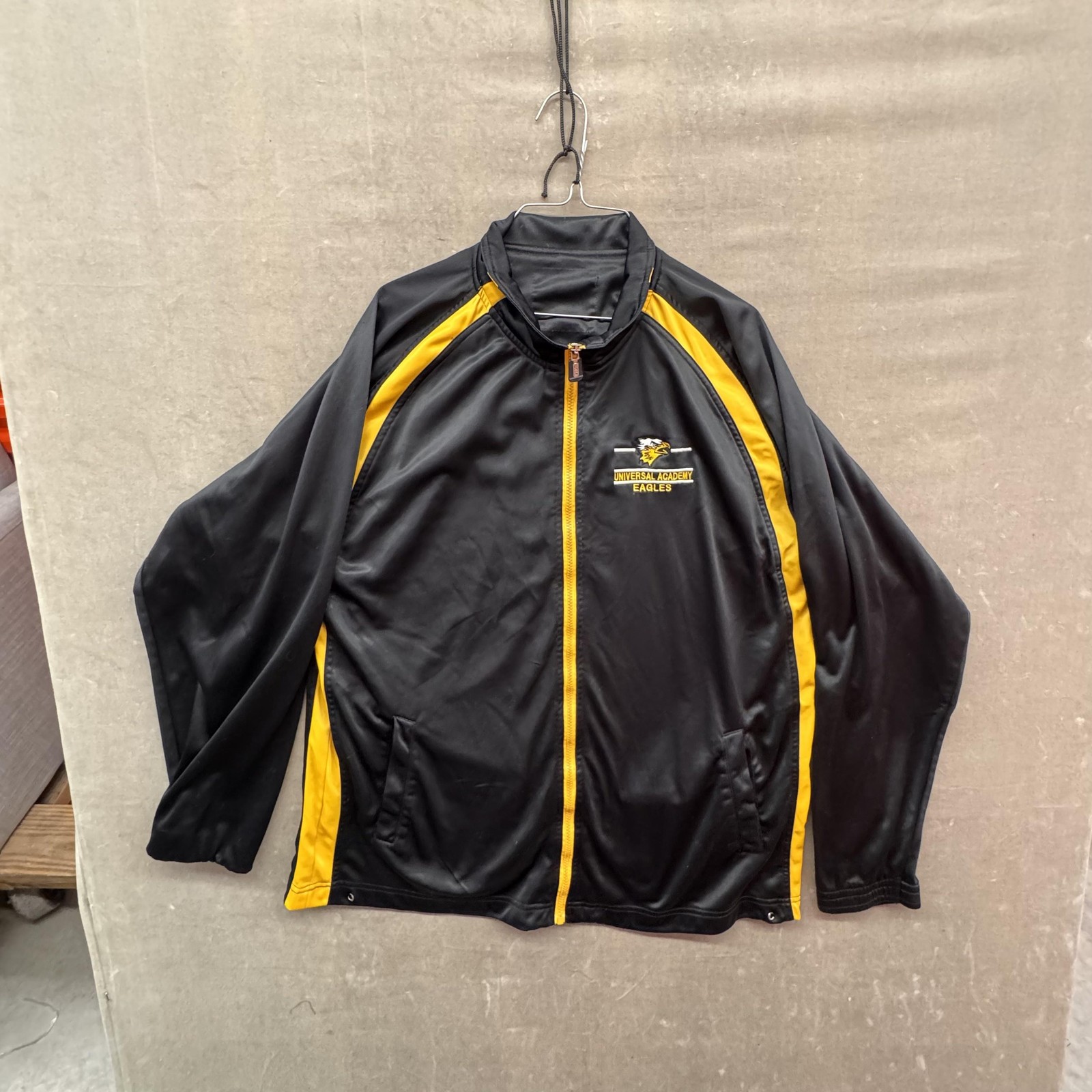 Universal Academy Eagles Jacket Mens Black Yellow Full Zip Track School Warm Up