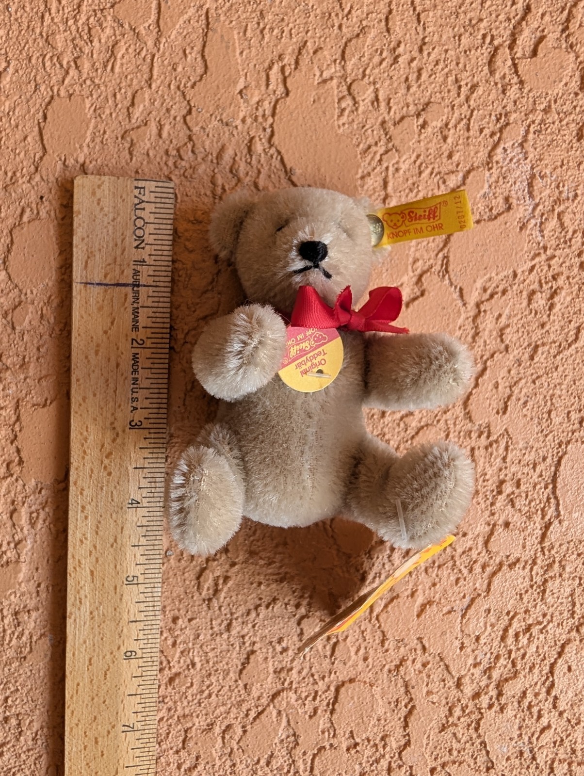 Steiff Miniature 4" Teddy Bear, Light Brown, "Button in Ear" & All Tags, 0207/12