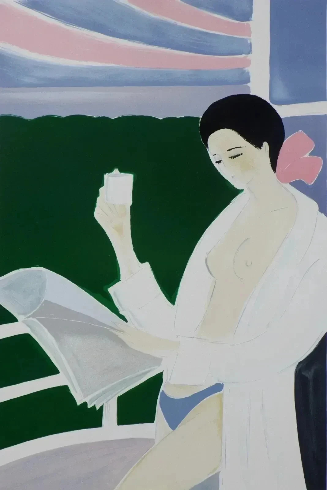 Serge LASSUS : Petit déjeuner Saint Malo, LITHOGRAPHIE originale signée, 600ex