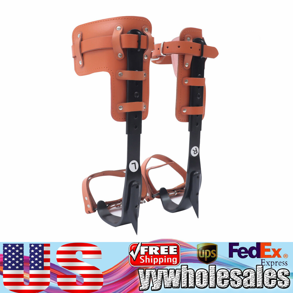 Tree Climbing Spike Kit Pole Climbing Spurs Steel Adjustable Climber Strap Gaffs