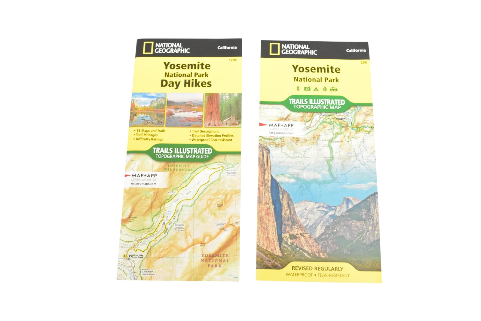 2pc National Geographic Yosemite National Park Day Hikes Trails Illustrated Maps