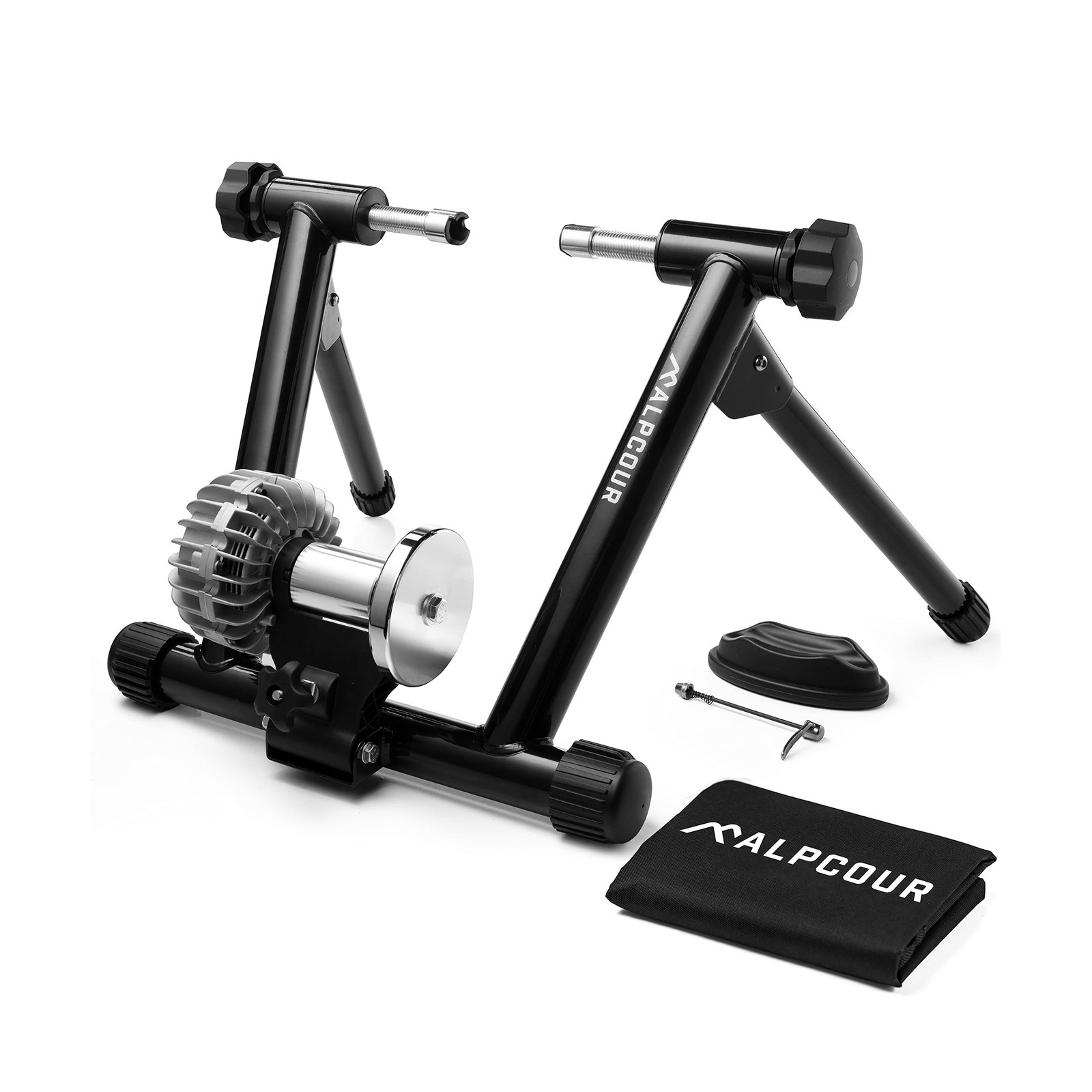 Alpcour Fluid Bike Trainer Stand for Indoor Riding – Portable Foldable Sta