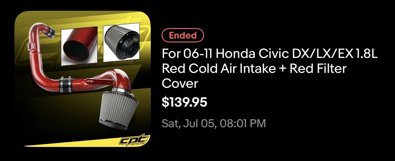 CPT Cold Air Intake for 06-10 Honda Civic 1.8L