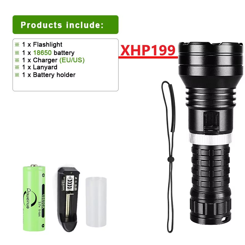 10000LM Powerful XHP360 Diving Flashlight IPX8 Underwater Lamp Professional Scub