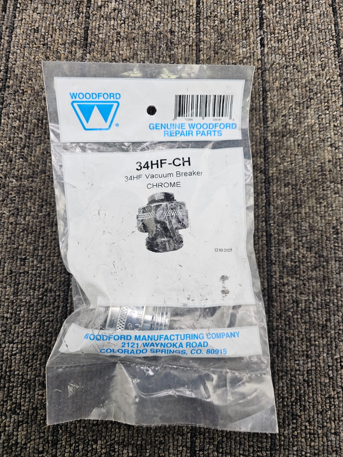 Woodford 34HF-CH: Vacuum Breaker Chrome Finish 1/2" Brass Hose Bibb NPT Connect