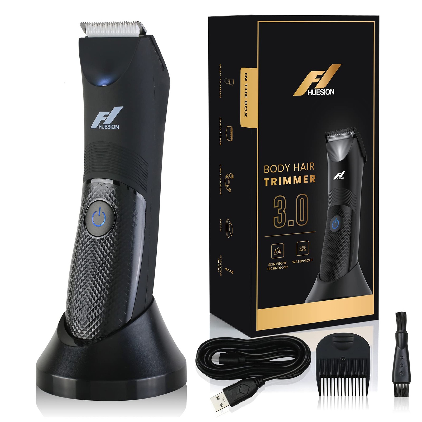 ® Manscape Trimmer for Men -IPX7 Waterproof Ball Trimmer w/Light & Ceramic Bl...