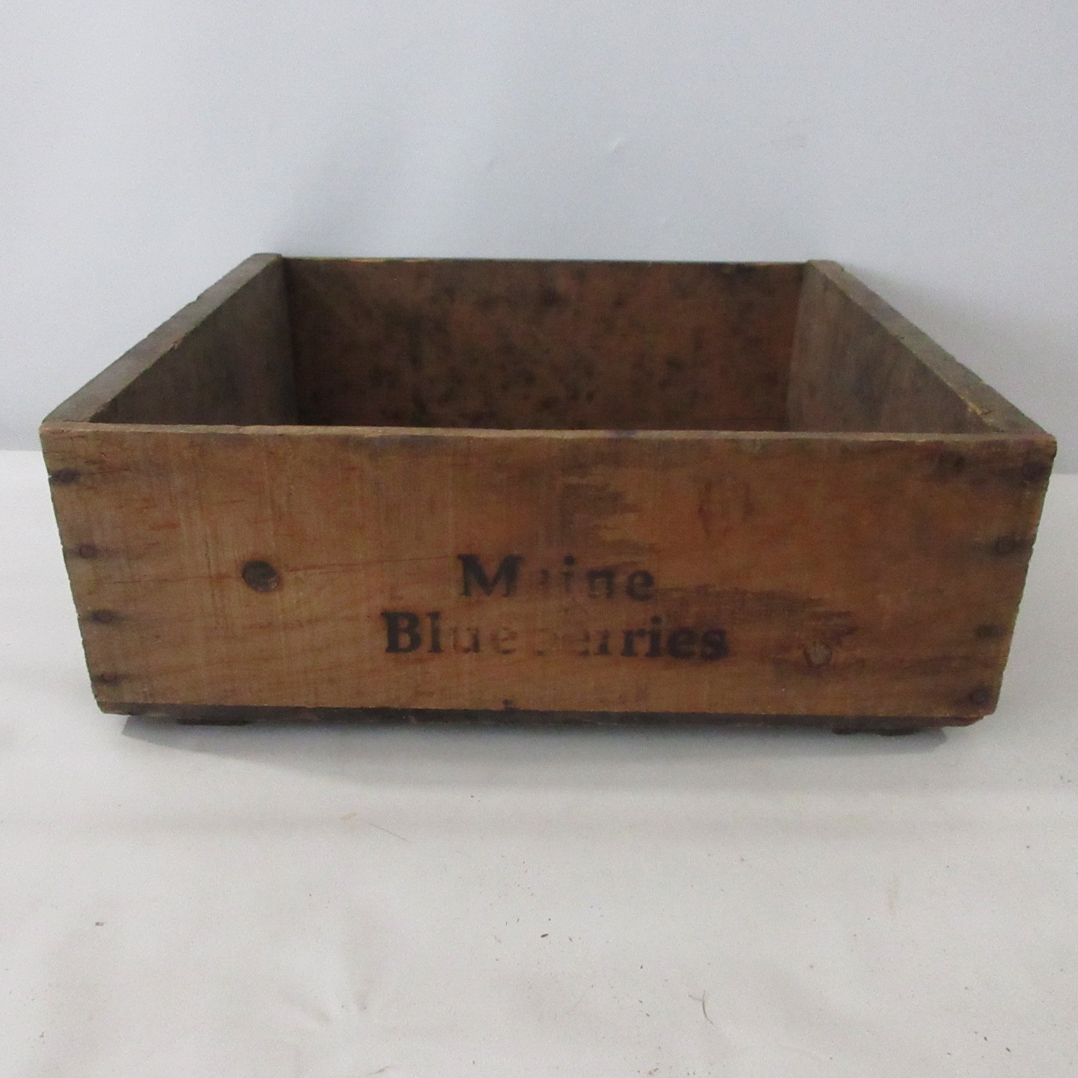 Antique Vintage Wooden Crate Box Maine Blueberries Picking Farm Mercantile
