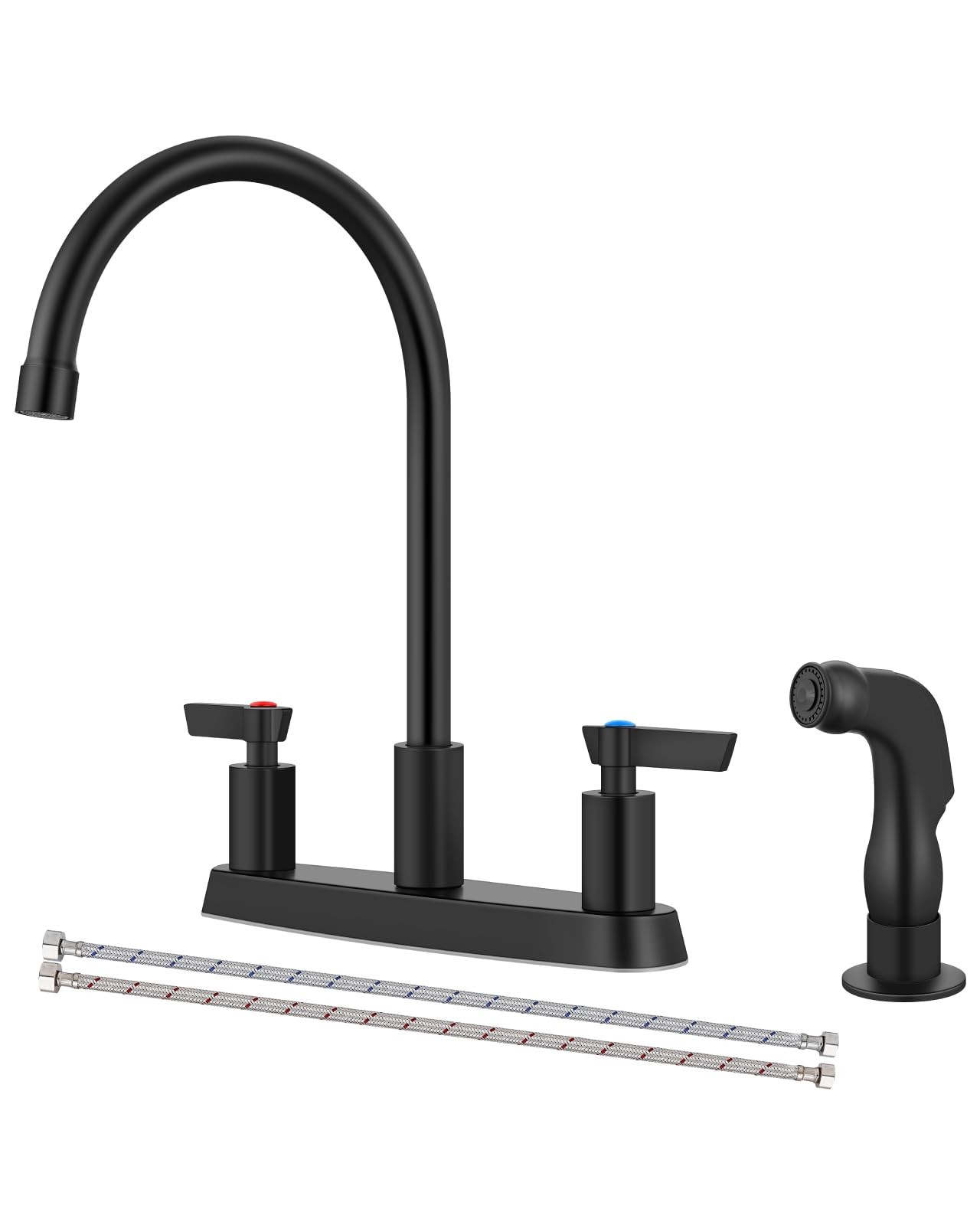 Kitchen Faucet with Sprayer 2 Handle Kitchen Sink Faucets 8 Inch Centerset 3 Hol