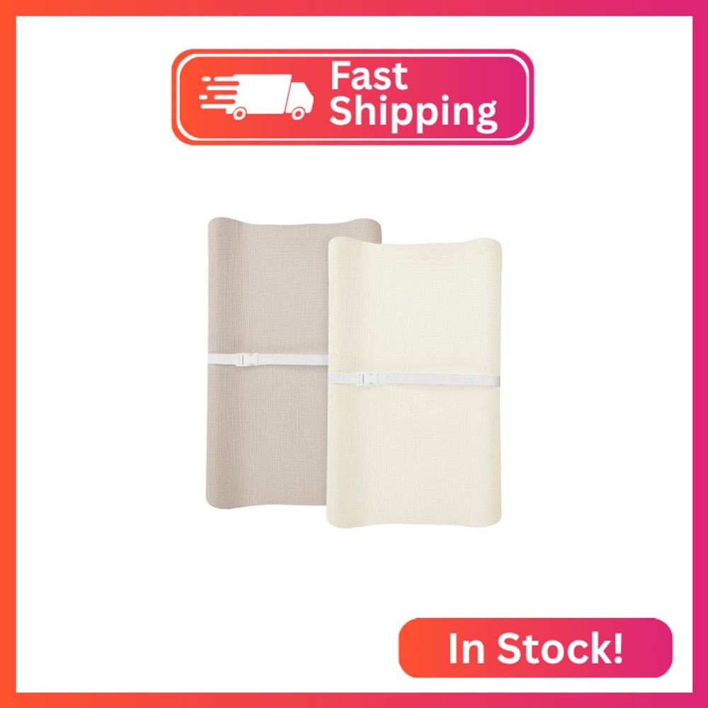 Changing Pad Cover for Baby Boy Girl 2 Pack, Muslin Changing Table Pad Covers wi