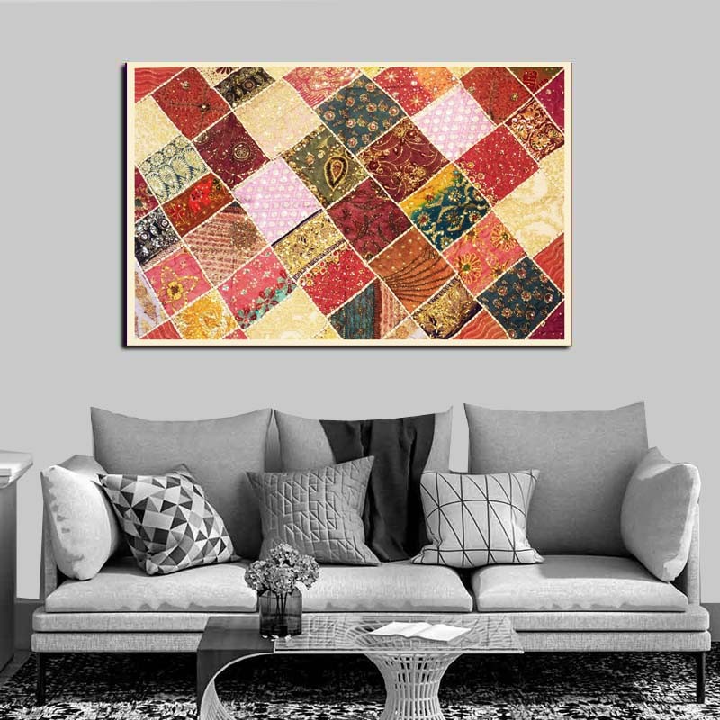 Festive Season Gift Cotton Handmade Throw Tapestry Patchwork Decor Wall Hanging