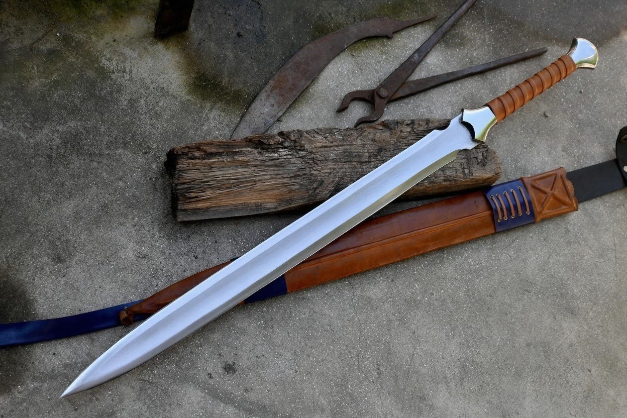 Handmade sword sword /24 inches Long Blade machete/ Full tang/ Leaf spring sword