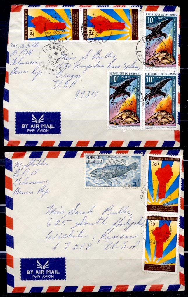 FRENCH COLONIES 4 DIFF 1970's COVERS TO USA