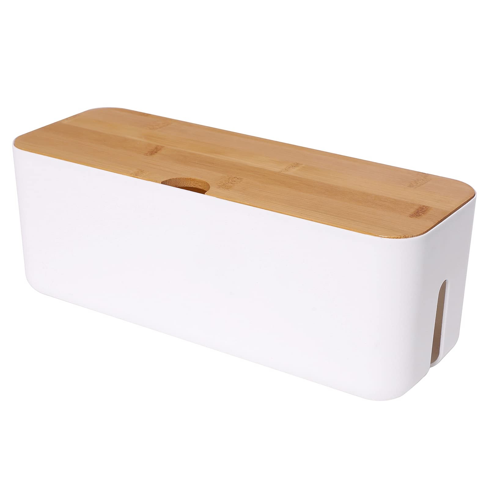 Cable Management Box Small White, Extension Cord Organizer for Power Stripe S...